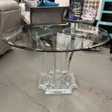 Clear Home Design Lucite & Glass Top Dining Table W/4 Electra Side Chairs 48"D