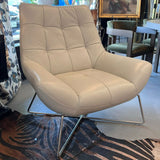 Modern Danetti Leather Tufted Accent Chair 38x34x37