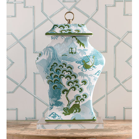 Port 68 Canton Celadon Jar NEW 12x6x18
