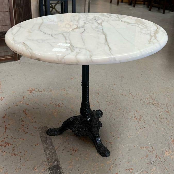 Marble Top Cafe Table by Woodard 33x33x27