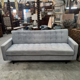 Lt Blue/Gray Tufted Velvet Sofa 86x34x38