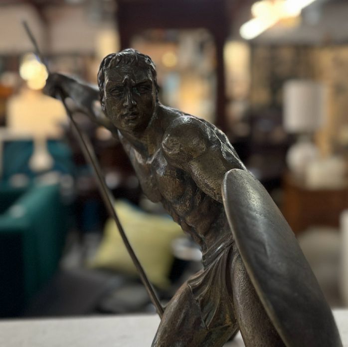 1930 "Gladiator" Bronze Signed By Salvatore Melani 37.5"W x 17"H x 14.5"D
