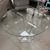 Clear Home Design Lucite & Glass Top Dining Table W/4 Electra Side Chairs 48"D