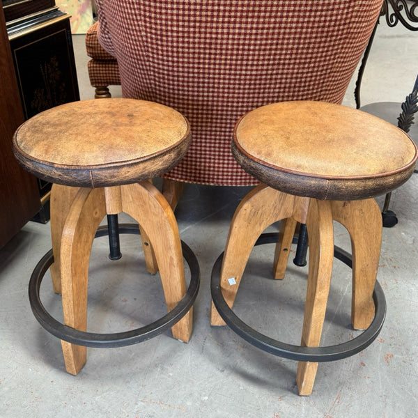 SET/2 Pottery Barn Gunner Backless Barstools