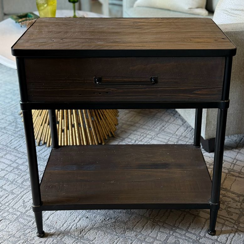 PAIR Pottery Barn Juno 27" Reclaimed Wood Nightstands EXCELLENT
