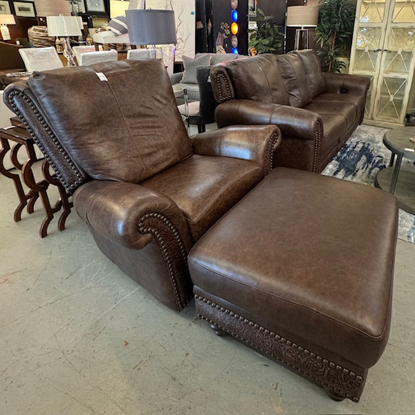 SET/3 Anzio Power Recliner Sofa, Chair & Ottoman 90x43x41 (Recliner)