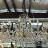 Vintage 16 Lt Crystal Chandelier 33"D