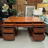 7-Drawer Executive Desk W/Glass Top 65x28.5x30.5