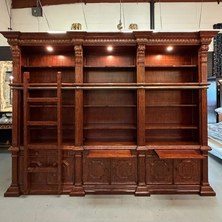 Phillippe Langdon St James  6-Pc Library Bookcase W/Ladder 136Lx21.5Wx103H