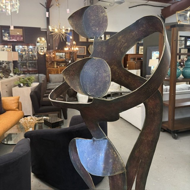 Robb & Stucky Abstract Patinated Metal Dancing Sculpture 22"x68"