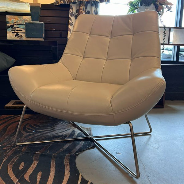 Modern Danetti Leather Tufted Accent Chair 38x34x37