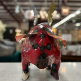 Lg Metal Flying Pig Sculpture 20"H