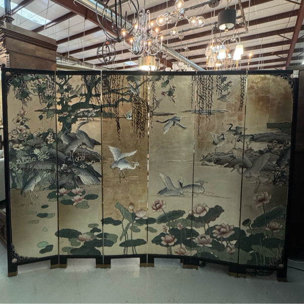 Gorgeous Vintage Gold/Silver Leaf 6-Panel Screen 96x72