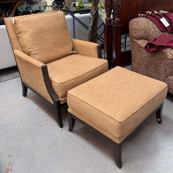 Custom Ethan Allen Grayson Chair & Ottoman 33X37X36