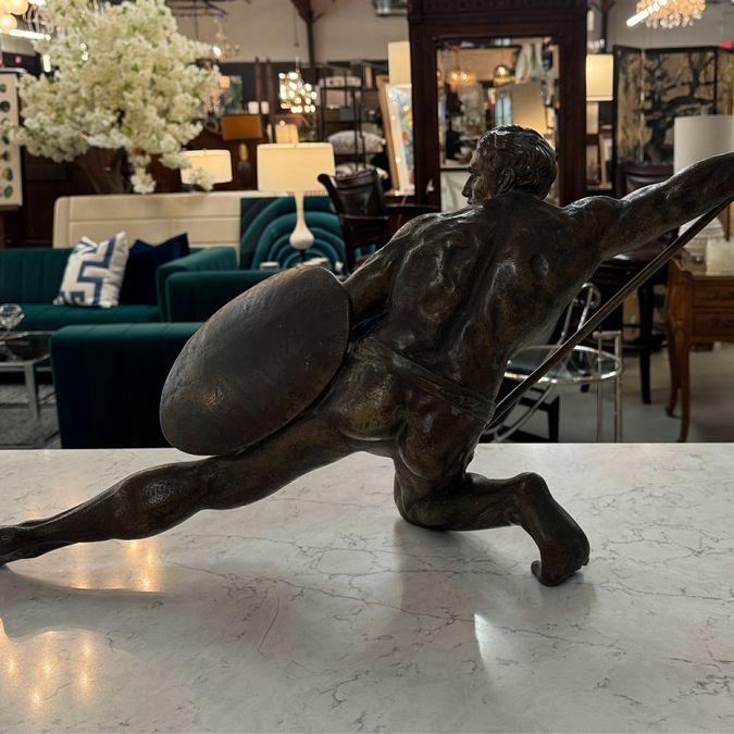 1930 "Gladiator" Bronze Signed By Salvatore Melani 37.5"W x 17"H x 14.5"D