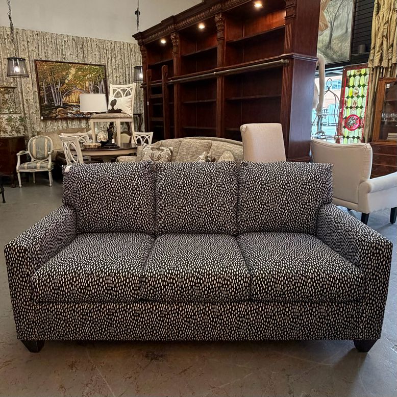 Custom Black & White Spotted Sofa 74x38x36