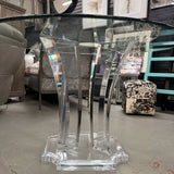 Clear Home Design Lucite & Glass Top Dining Table W/4 Electra Side Chairs 48"D