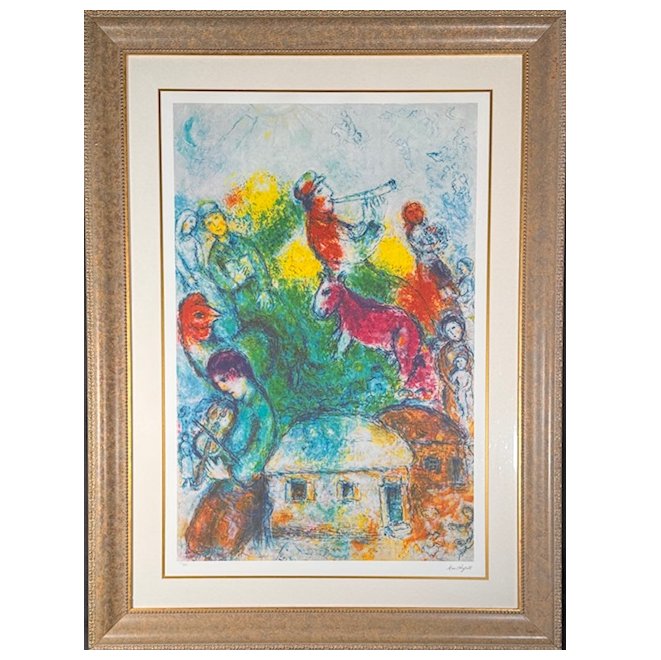 S/N "Shofar" Giclee' By Marc Chagall W/COA 43"W x 57.5"H