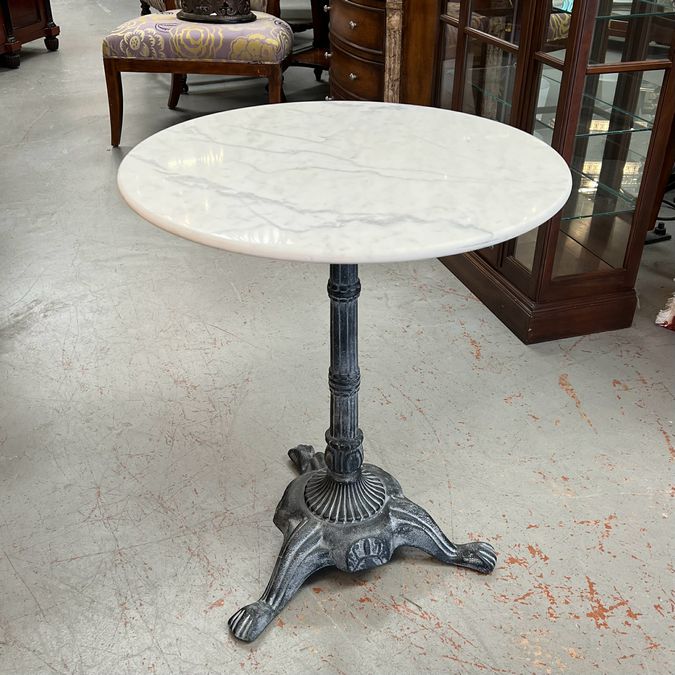 Small Stone Top/Metal Base Bistro Table 23.5x23.5x28