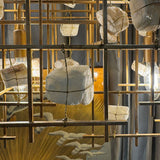 Kare Design Gold & Salt Stone Chandelier 50x10x20