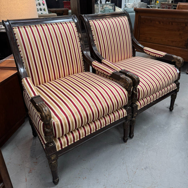 PAIR Vintage Marge Carson Regency Chairs 28x30x40