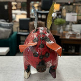 Lg Metal Flying Pig Sculpture 20"H