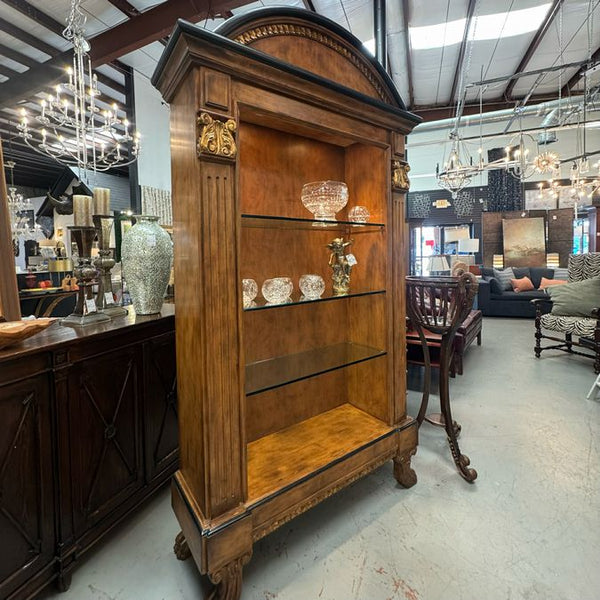 Lighted Formal Corinthian Column Open Display Cabinet 53x16x93