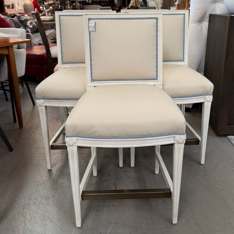 SET/5 Ferguson Copeland Pebble Leather Counter Stools 20x22x38 (22.5 Seat)